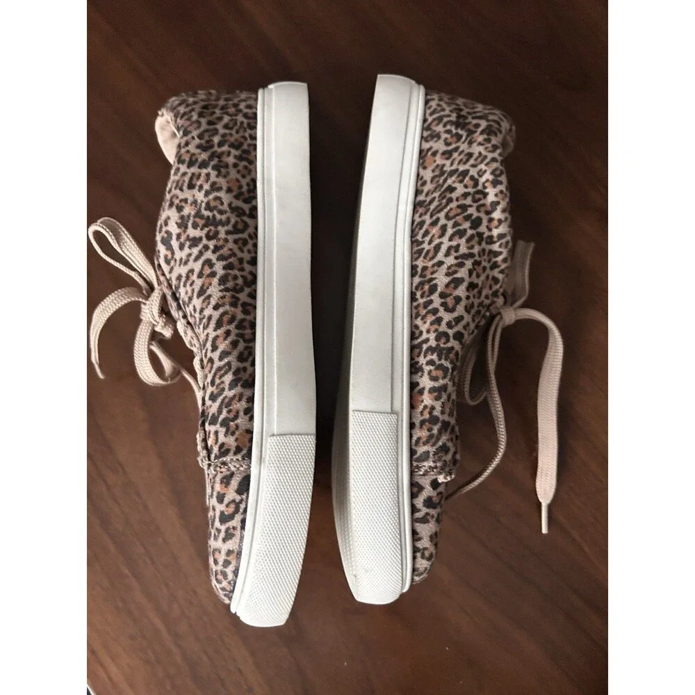 GAP Kids Leopard Animal Print Low Top Canvas Lace-Up Sneakers Unisex Kids 3